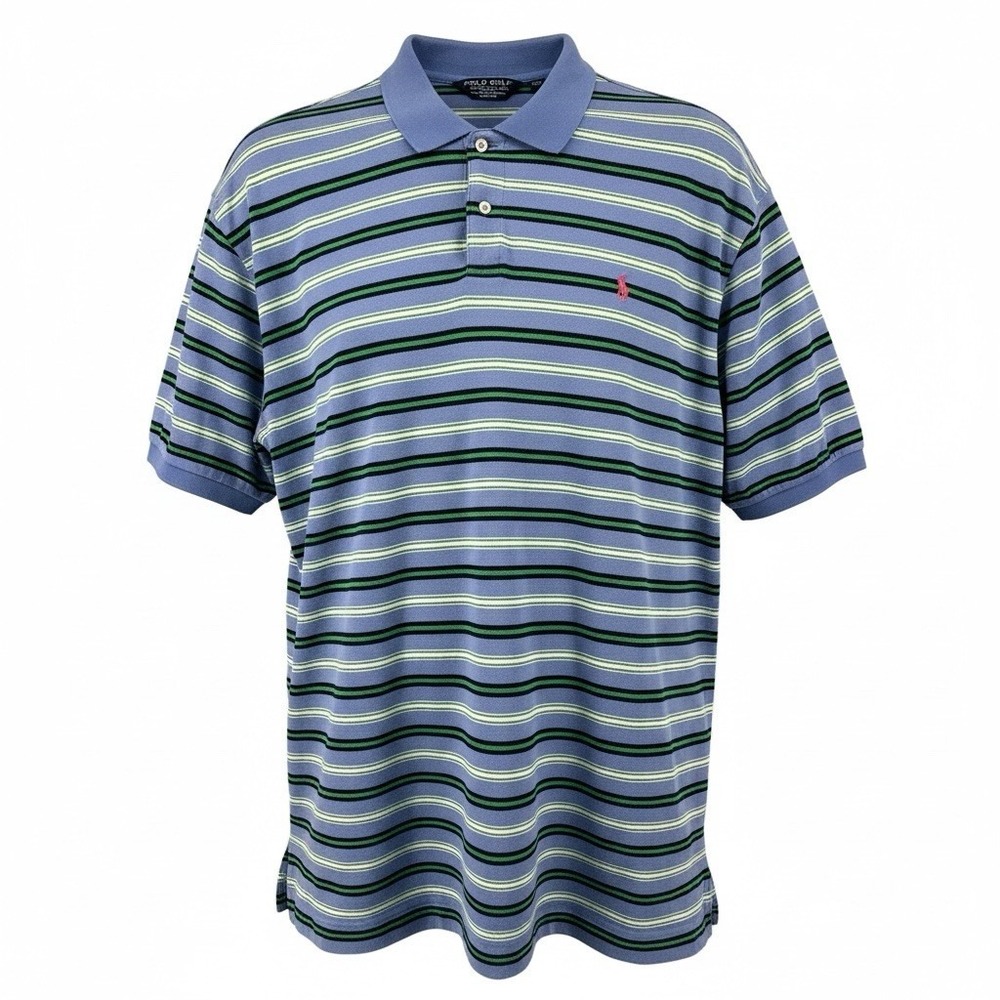 Ralph Lauren Polo Golf Mens Striped Pro Fit XXL Polo Shirt Pink Pony